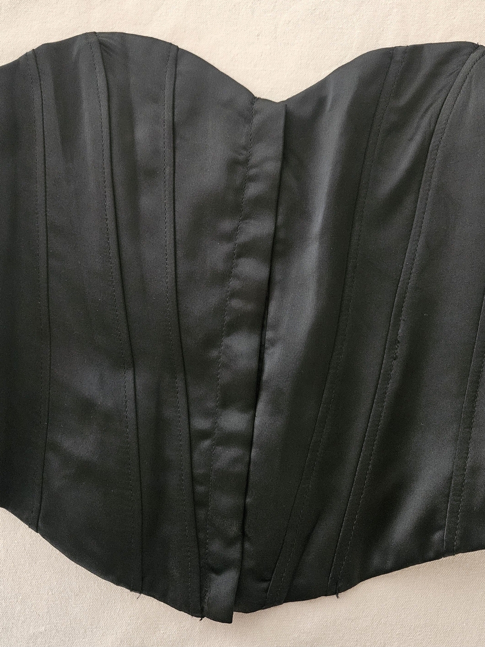 Zara Black Strapless Corset Crop Top